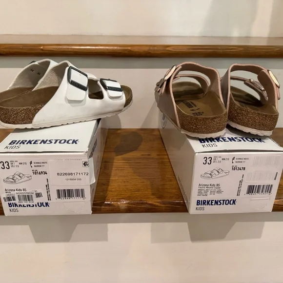Birkenstock Kids Sandals in White and Tan - Picture 4 of 8